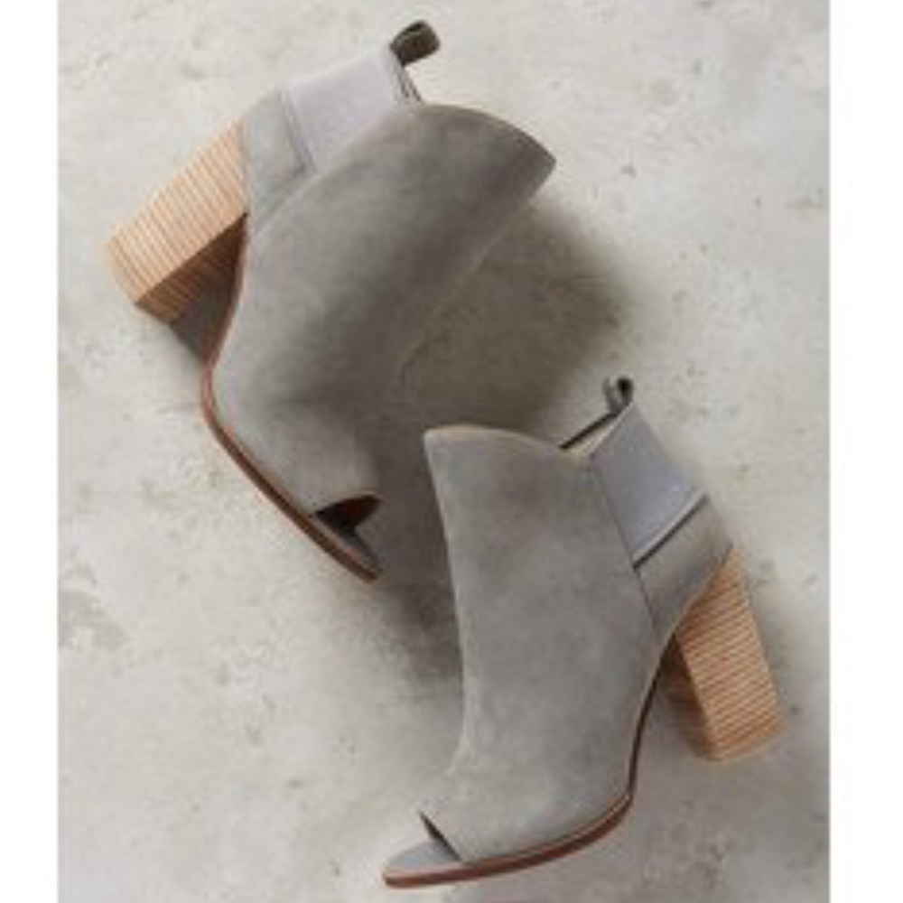 Suede Open Toe Booties